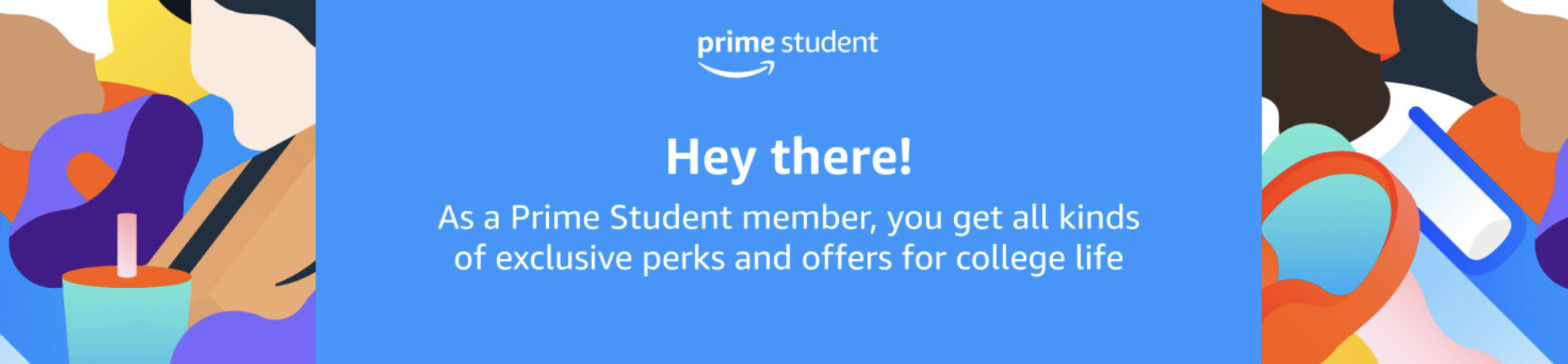 A banner showing Amazon Prime offering for students